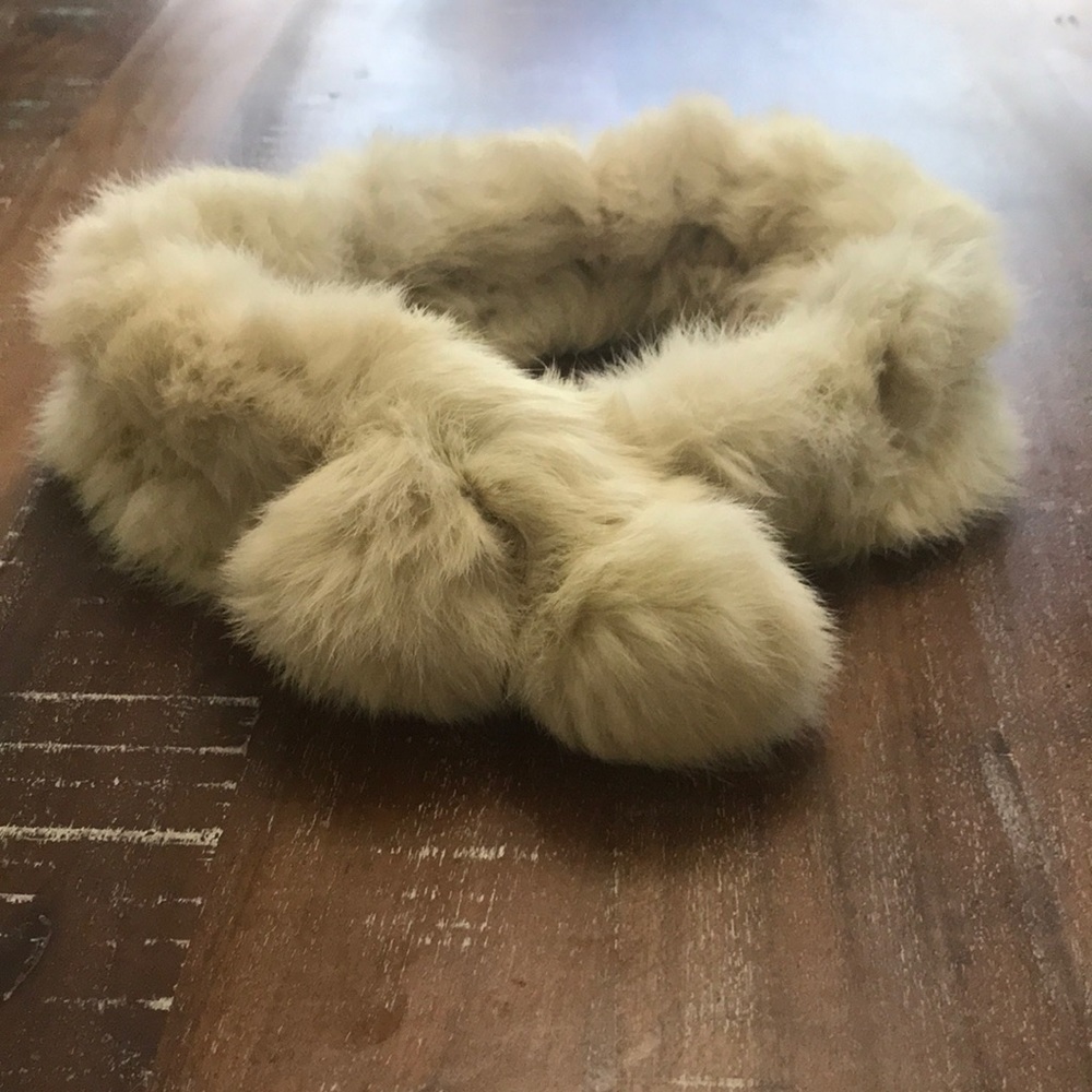 Vintage rabbit fur collar scarf